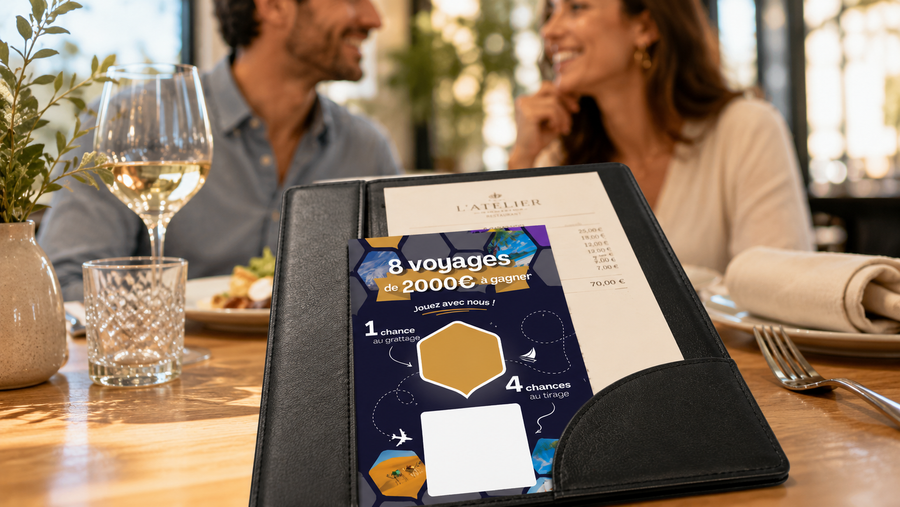 Ticket à gratter MagicBeez remis au restaurant